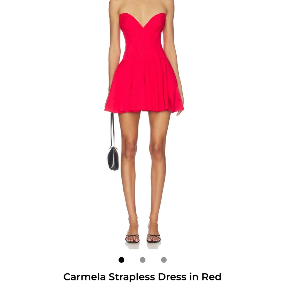 superdown Carmela Strapless Mini Dress in Red